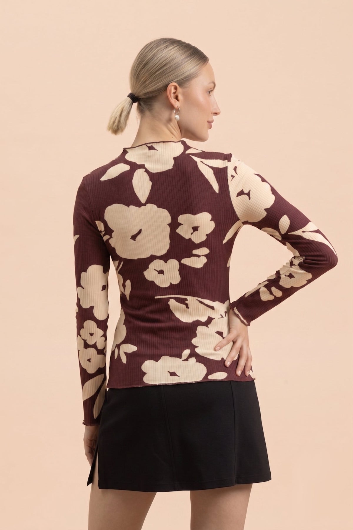 Rib Turtleneck, Windflower Plum