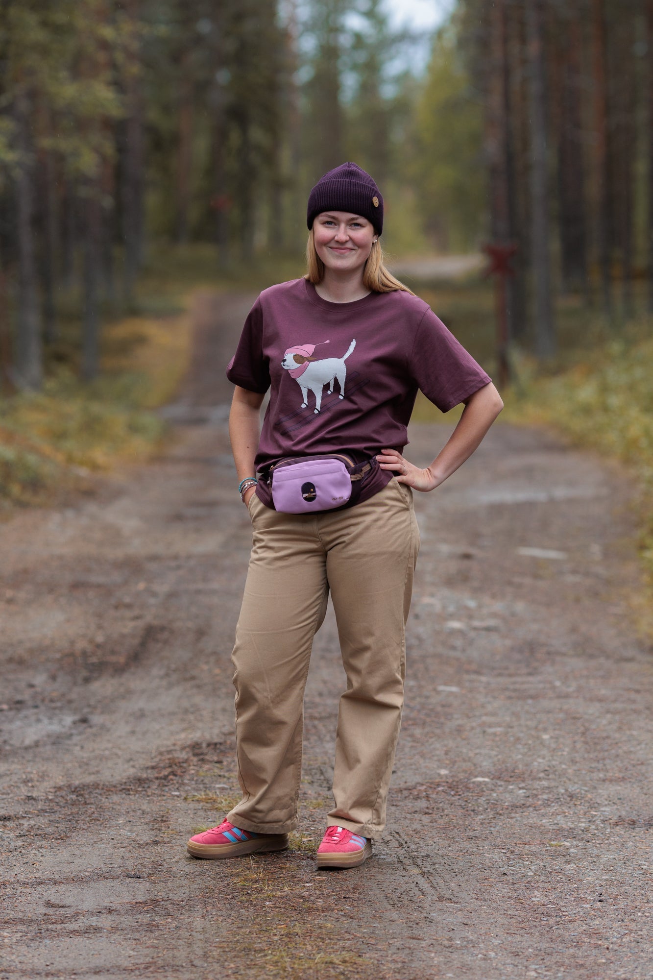 Ski Dog T-paita, Aubergine