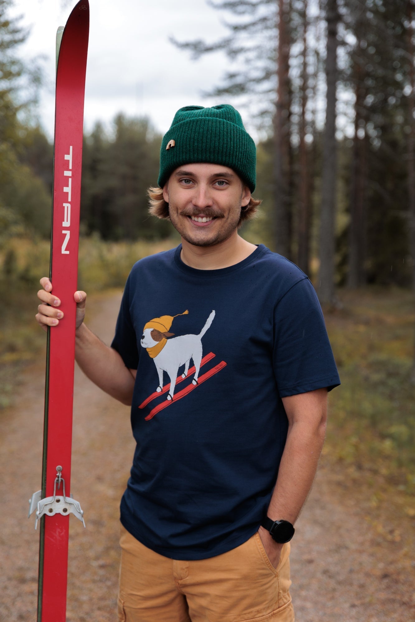 Ski Dog T-paita, Navy