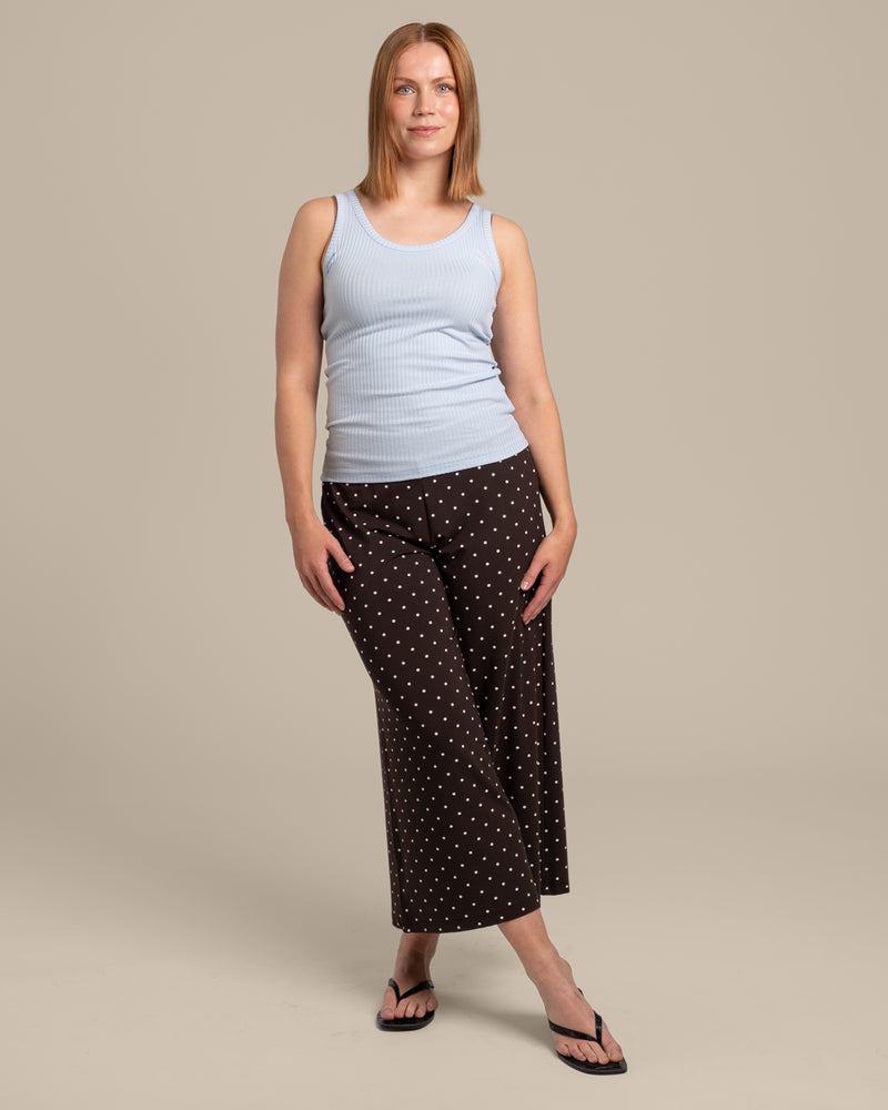 Culottes, ruskea pilkku