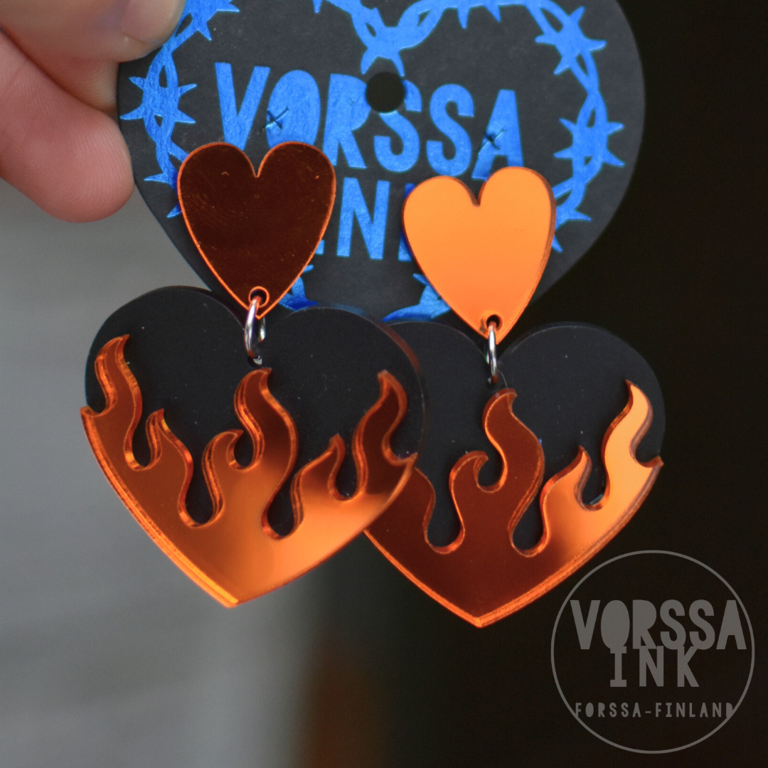 Burning Heart Earrings