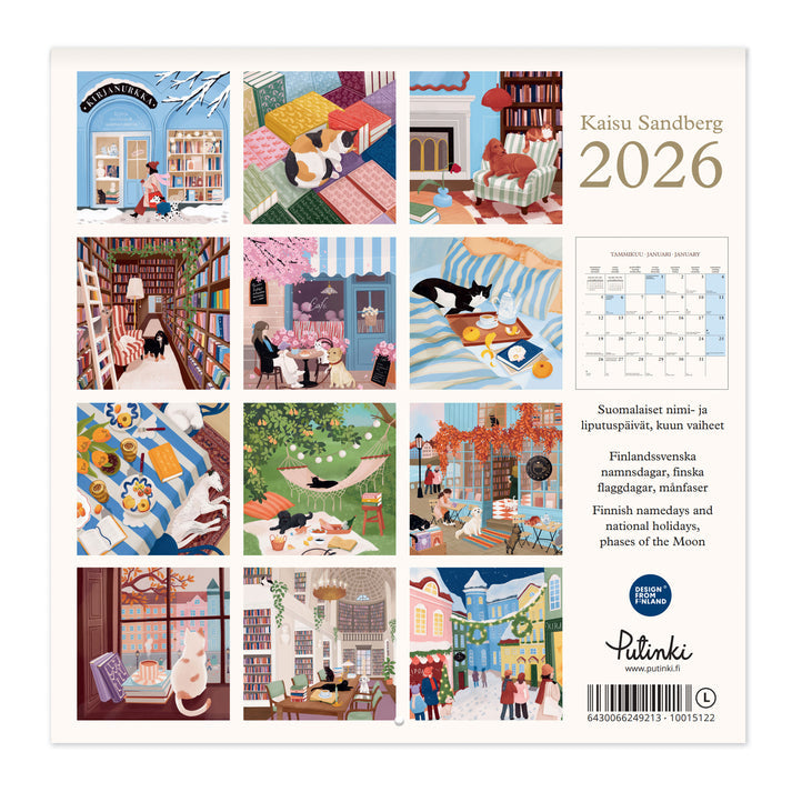 Seinäkalenteri 30x30 2026 Putinki Sandberg