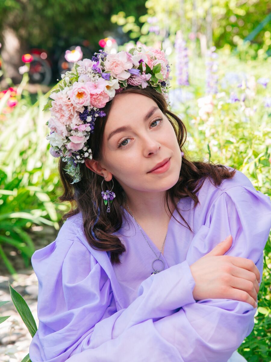 Tulppaani-rengaskorvakorut - violetti