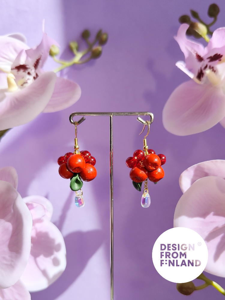 Puolukkapaikka-korvakorut - pieni terttu