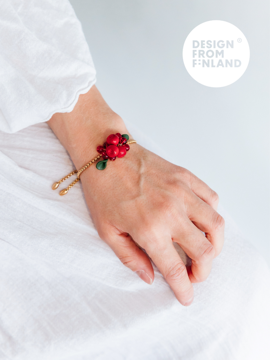 Puolukkapaikka-rannekoru