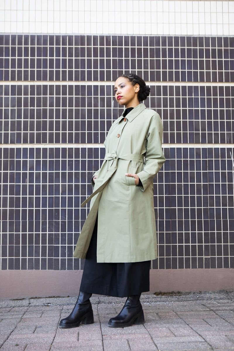 USVA trench coat, water green