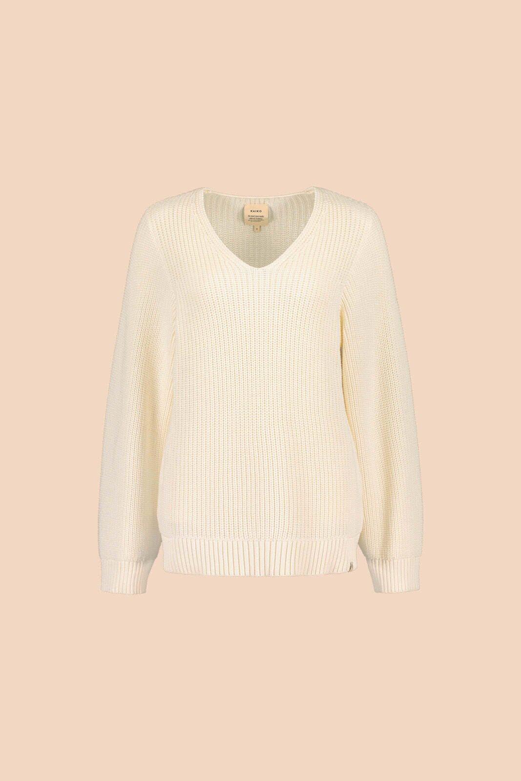 Kaiko Clothing V-neck jumper, Offwhite | Laadukkaat vaatteet