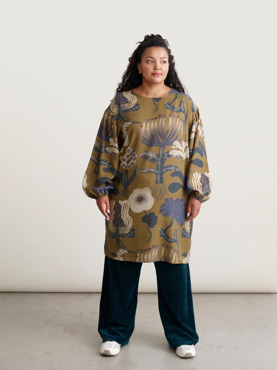 Velour Rib Housut, Dark Sea