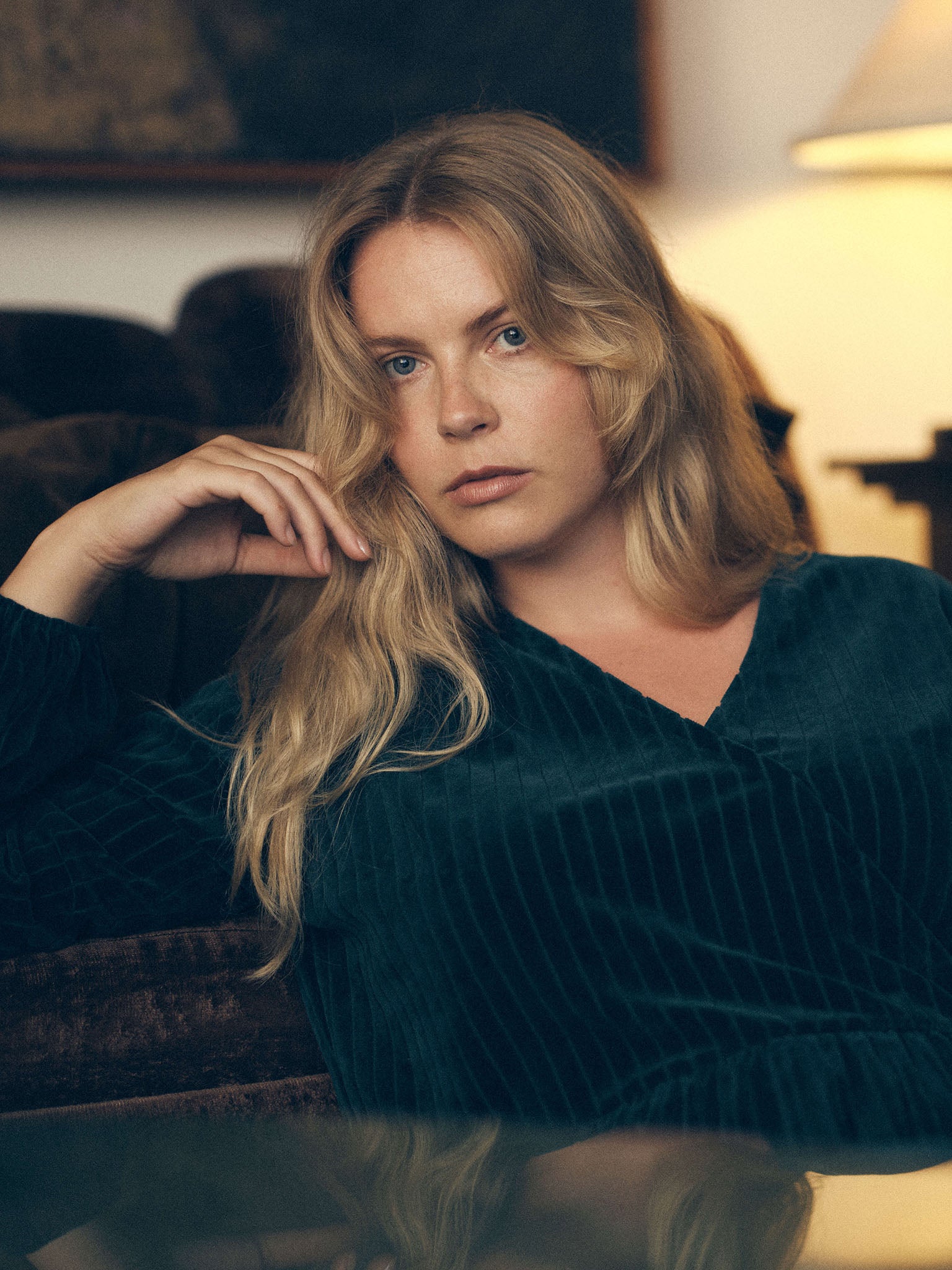 Velour Rib Mekko, Dark Sea