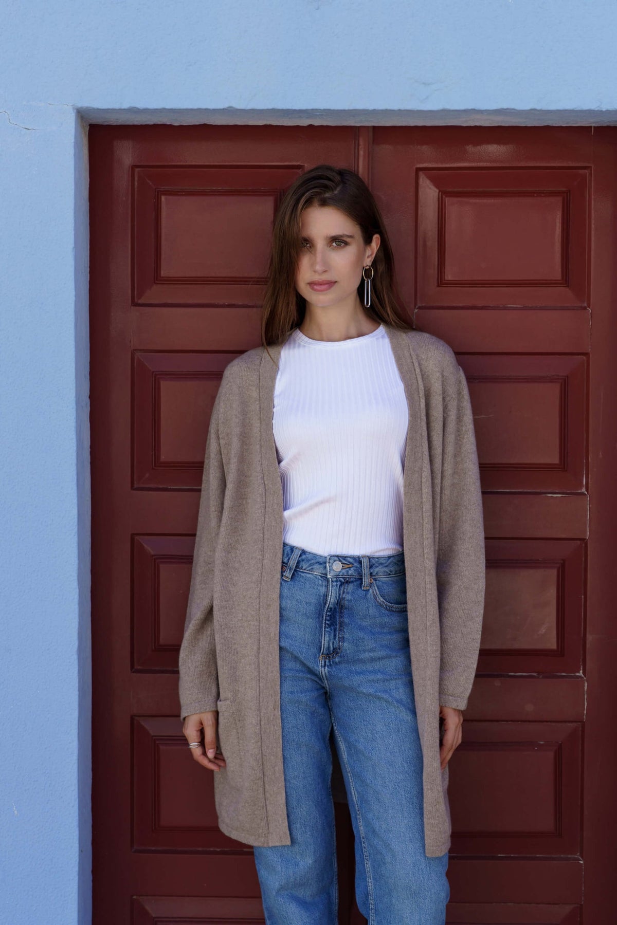 Alma Cardigan, Light Taupe