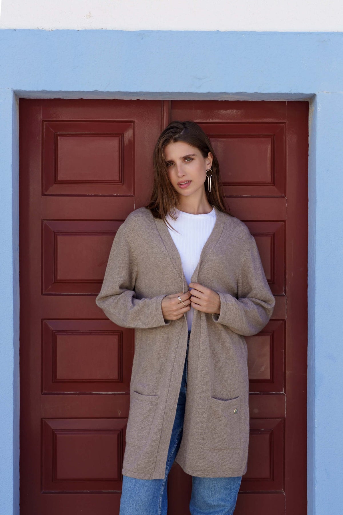Alma Cardigan, Light Taupe