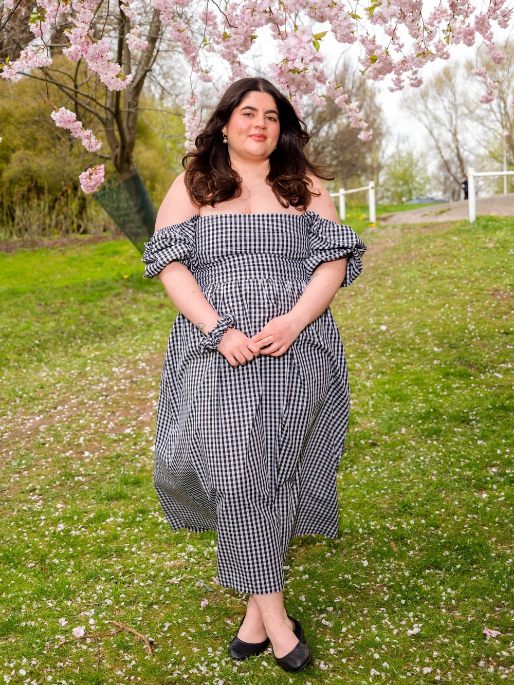 Checkered Puff Dress
