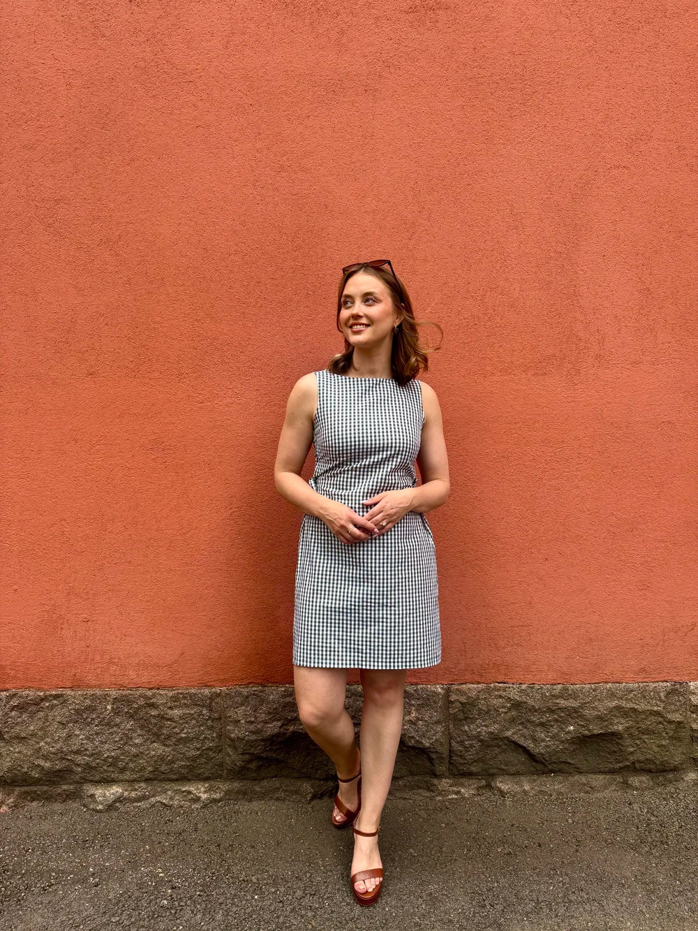 Check Dress, Forest green