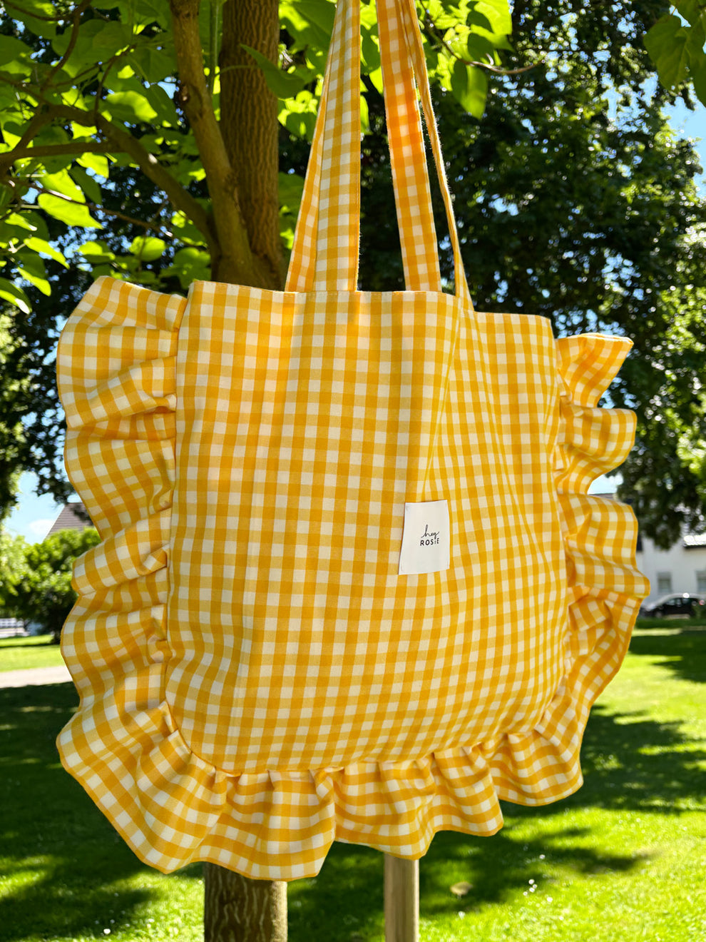 Checked Ruffle Bag