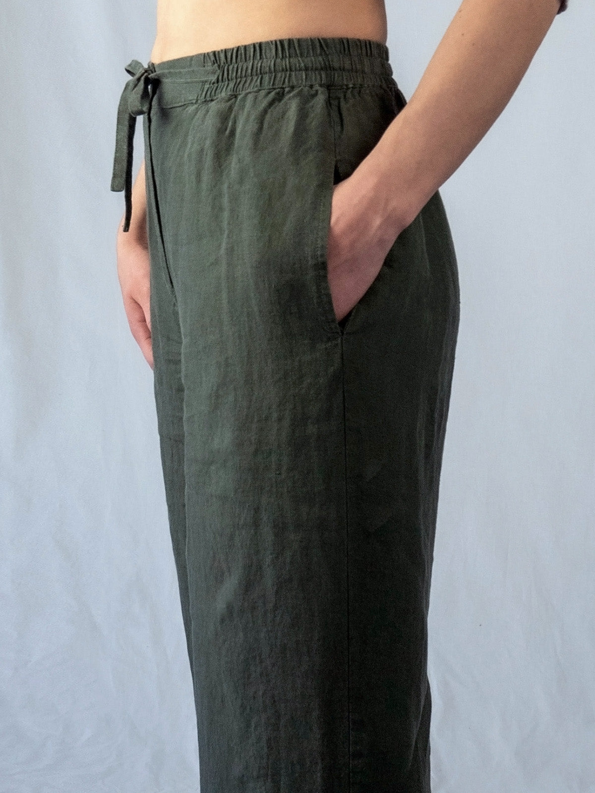 ASTA pellavahousut, tummanvihreä