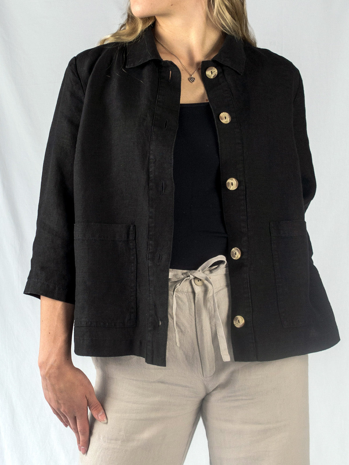 ELSA pellavajakku, musta