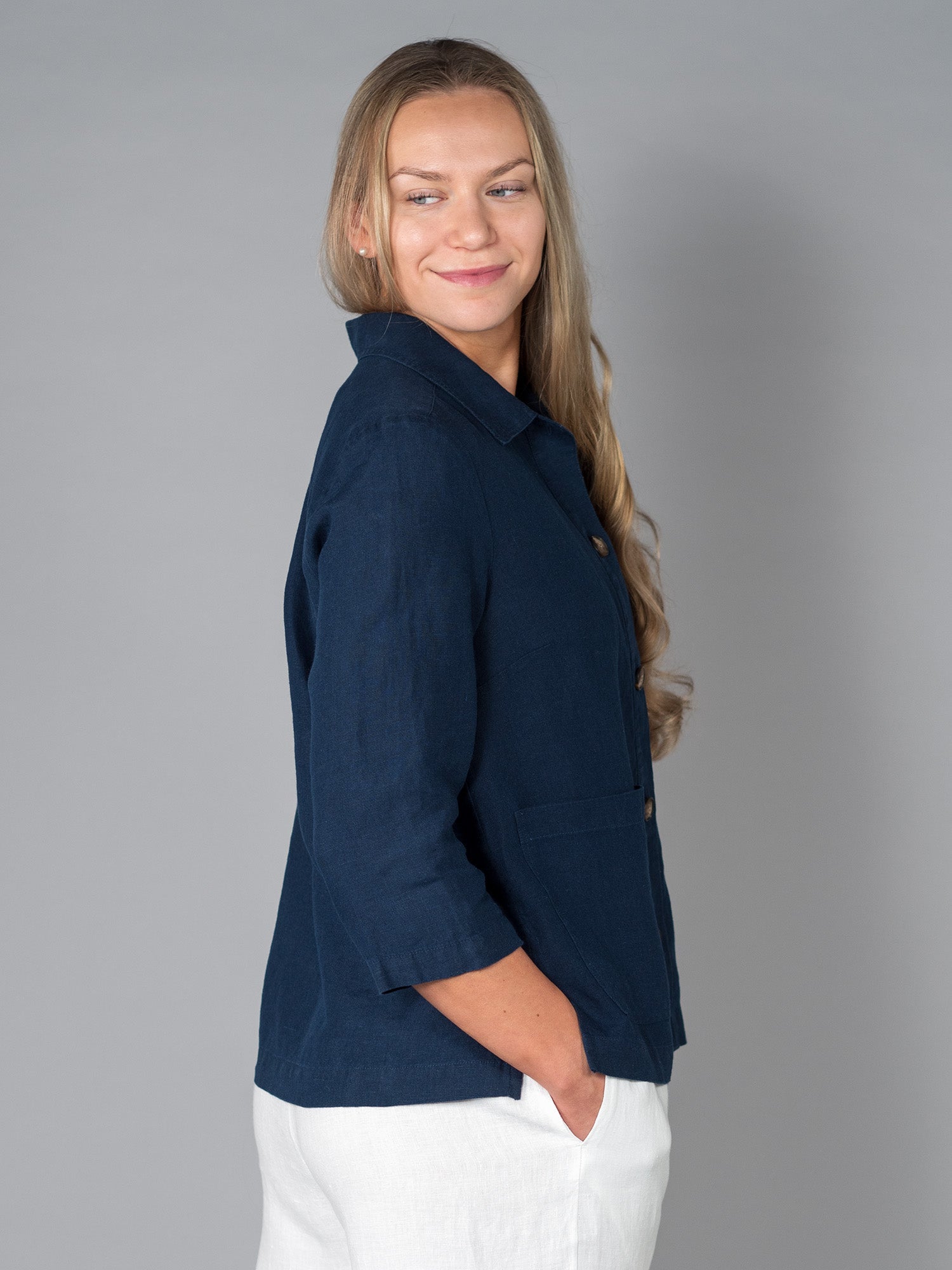 ELSA pellavajakku, navy