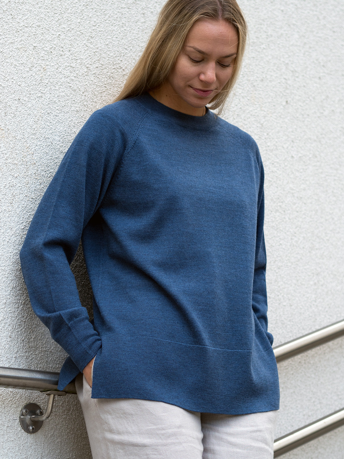 JOLIE Merinovillapusero, Denimsininen