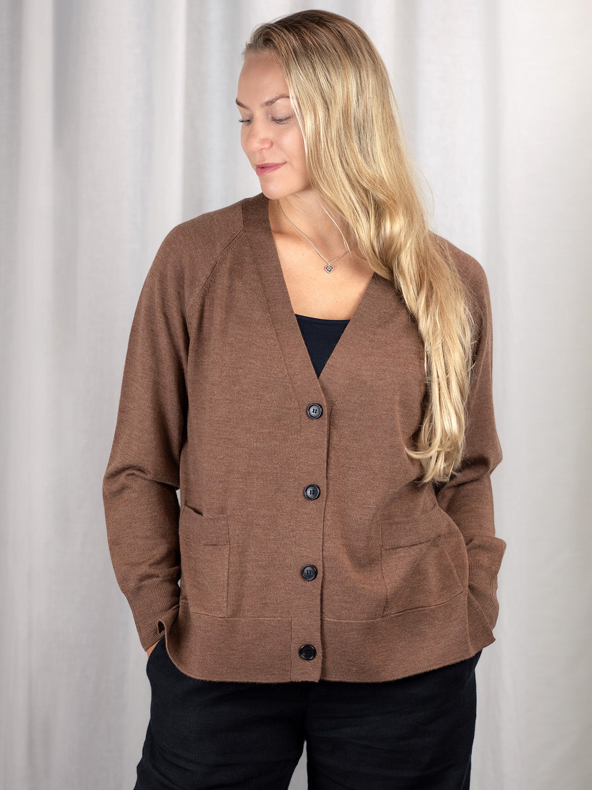 HERMIONE merinovillatakki, kamelinruskea