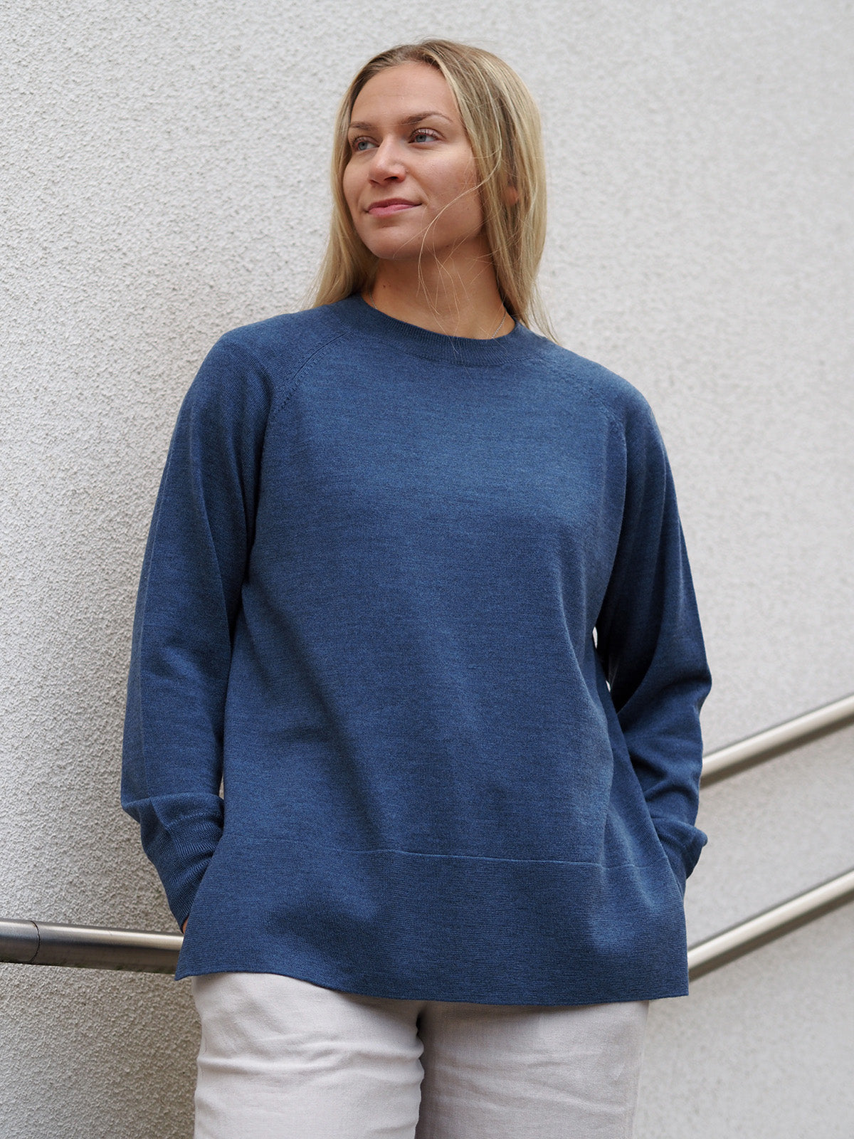 JOLIE Merinovillapusero, Denimsininen