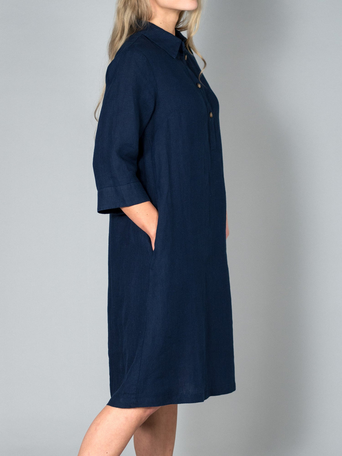 KARLA pellavamekko, navy