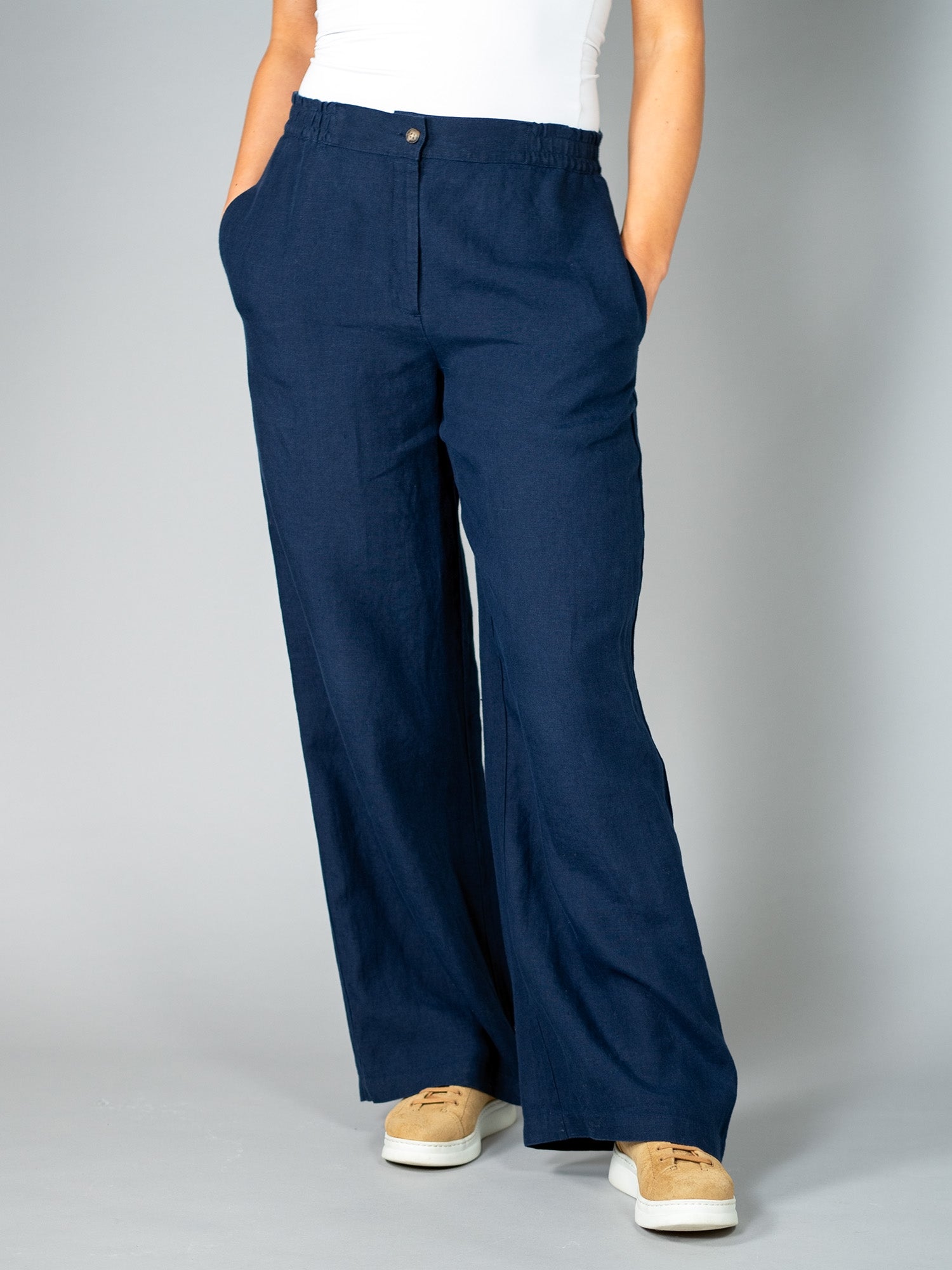 KITI pellavahousut, navy