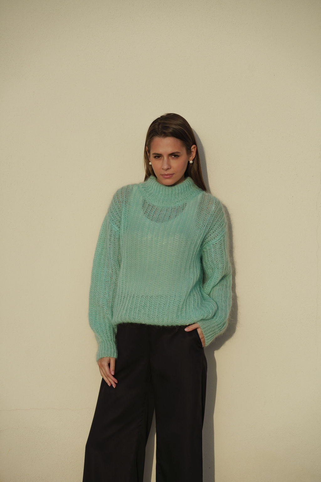 Robin Mohair Knit, Smoke Green