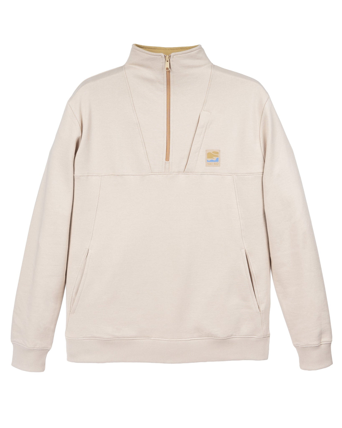 Fells Miesten Half Zip Collegepaita, Beige Sand