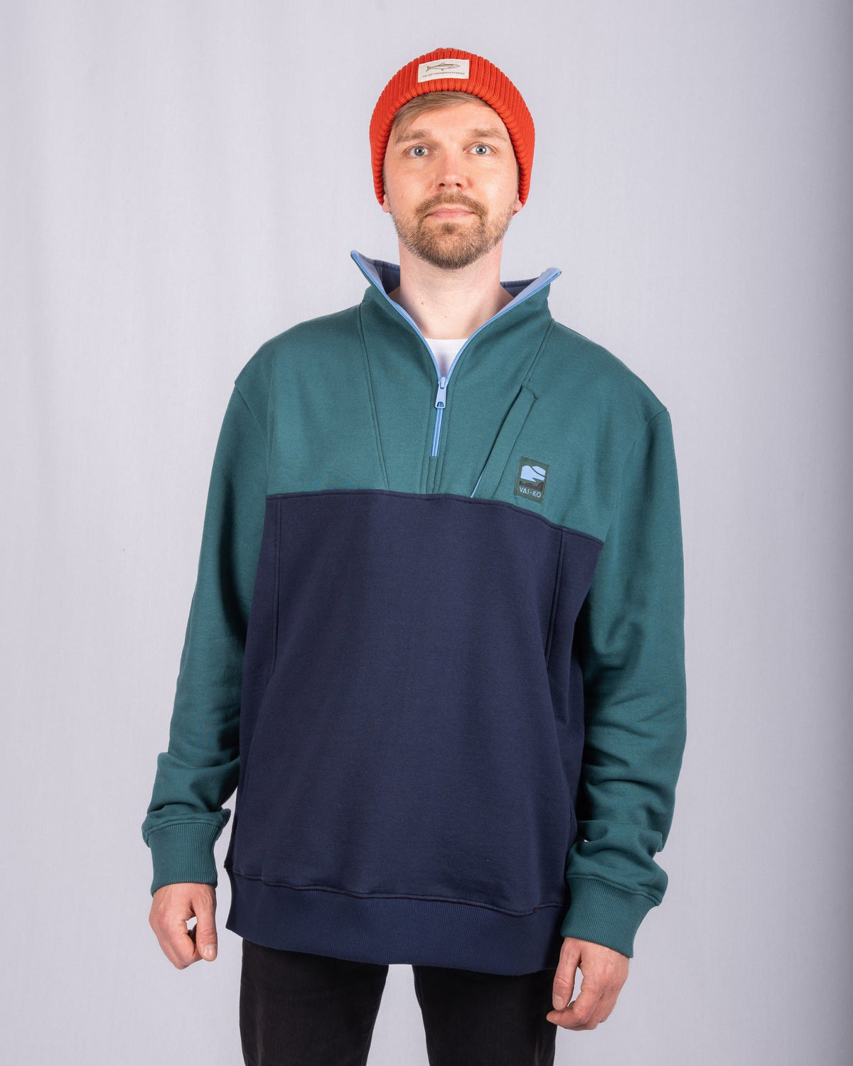 Fells Miesten Half Zip Collegepaita, Navy/Mediterranea
