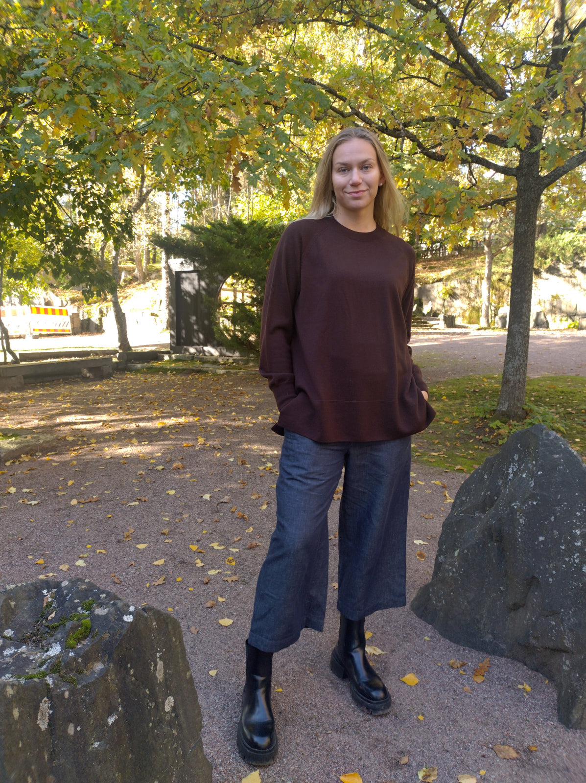 GERDA DENIM culottes, pellava/puuvilla