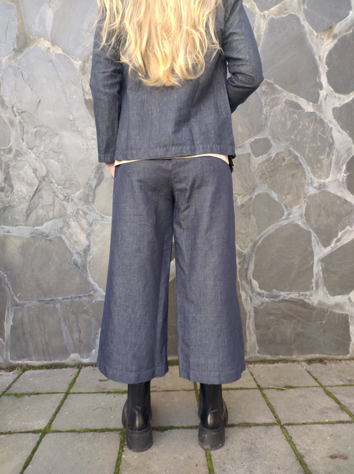 GERDA DENIM culottes, pellava/puuvilla