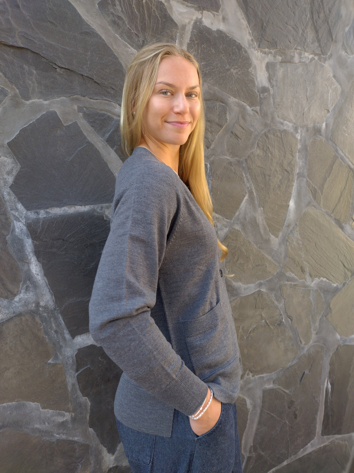 HERMIONE merinovillatakki, Harmaa