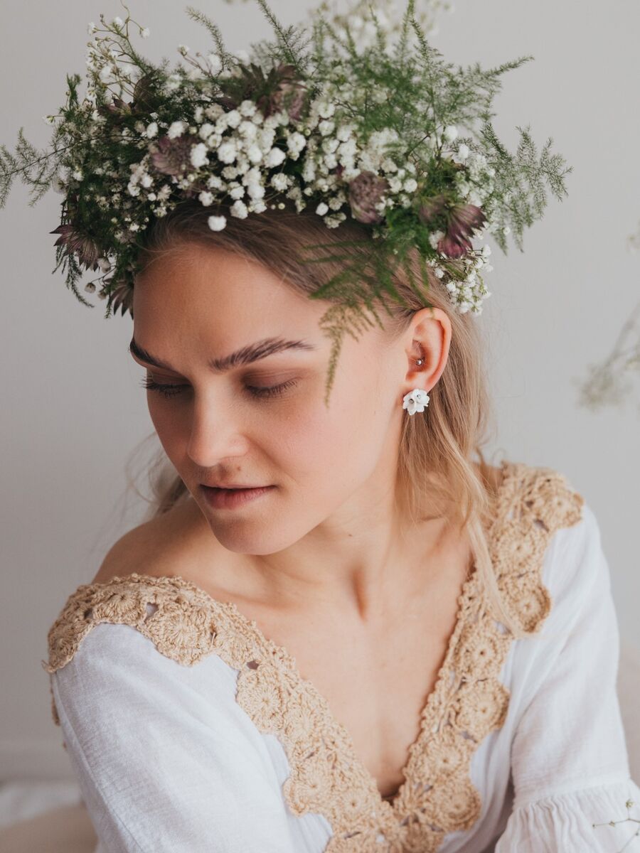 Kuurankukka-nappikorvakorut