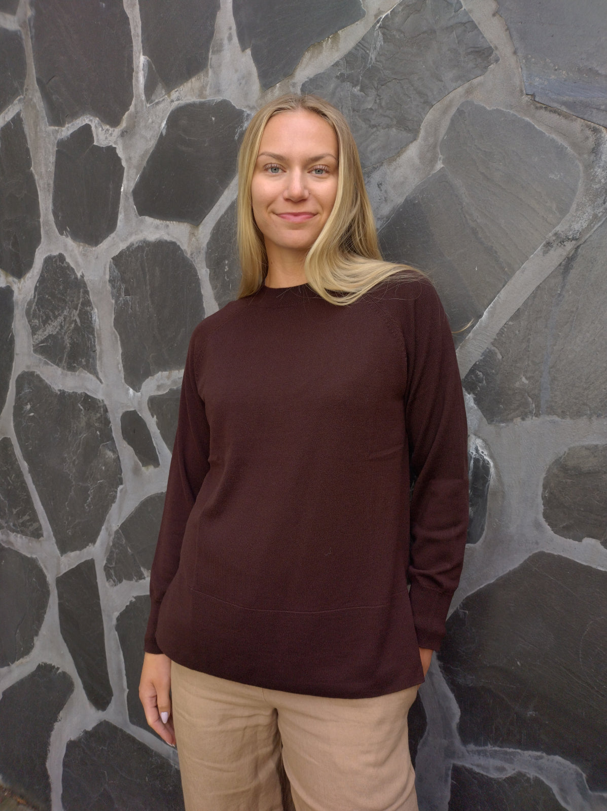 JOLIE Merinovillapusero, Suklaanruskea