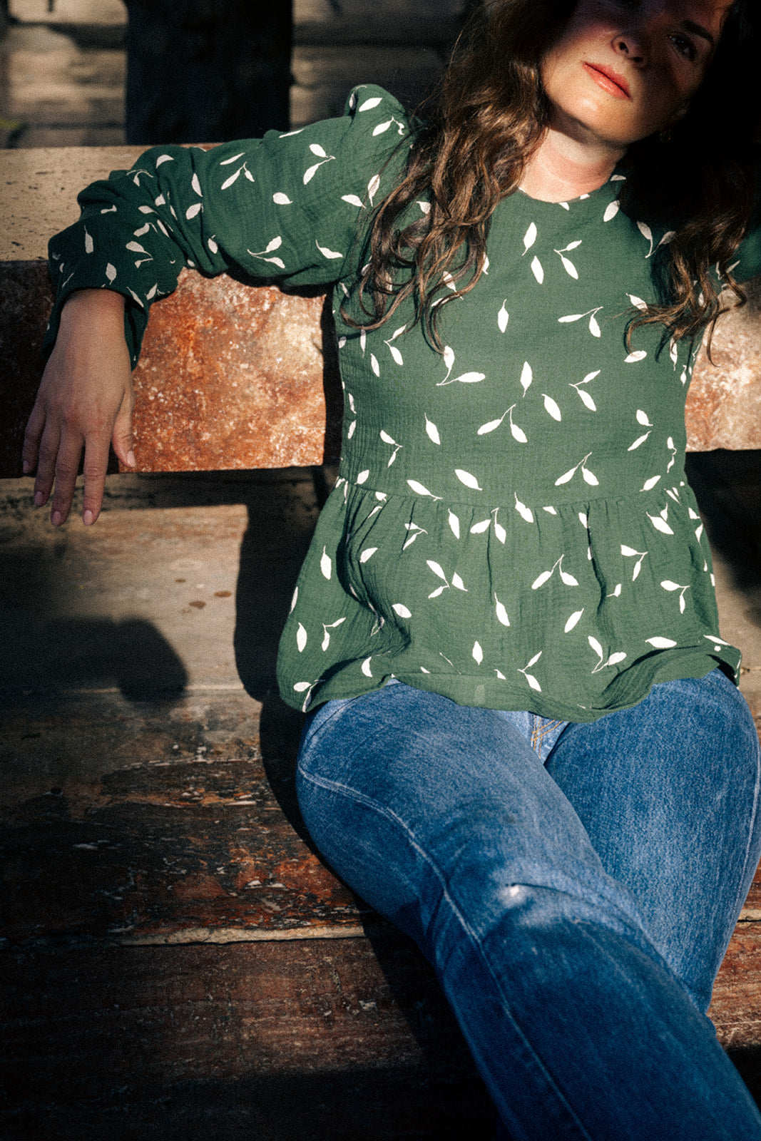 Flounce Blouse, Wind Green