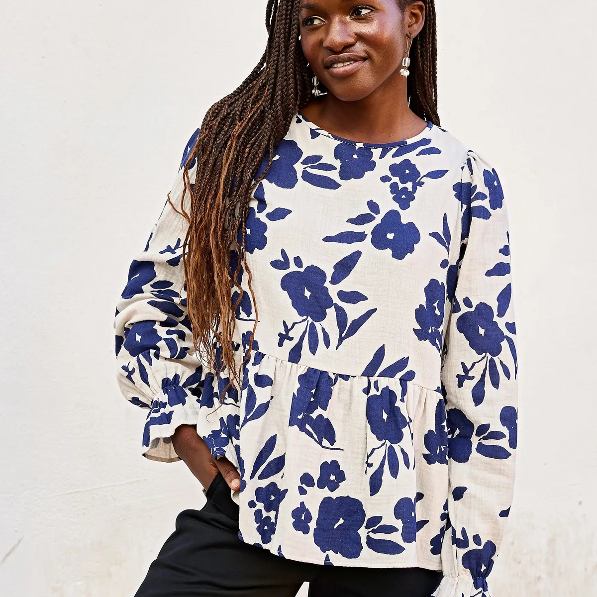 Kaiko Clothing Flounce Paita, Windflower Navy | Laadukkaat vaatteet ...
