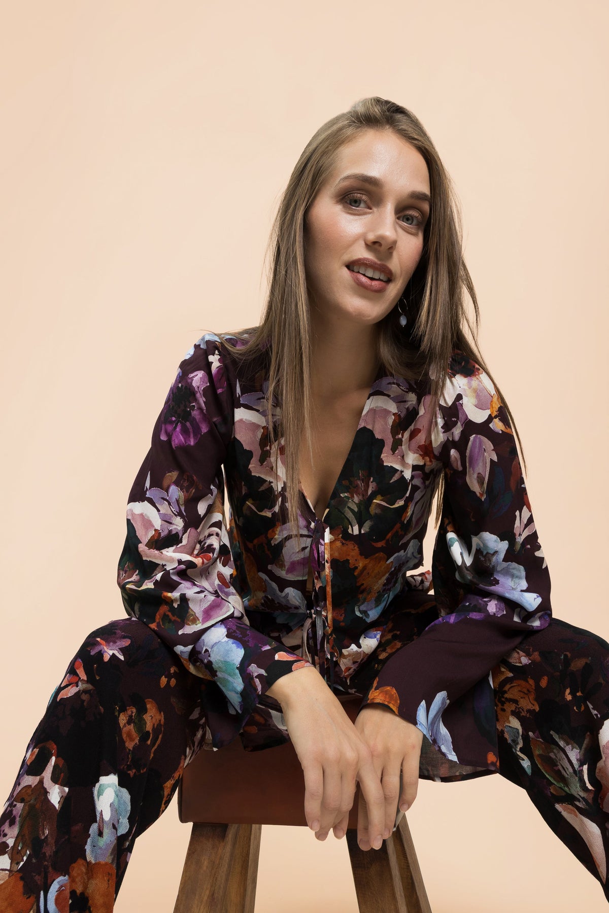 Flow Blouse, Maroon Anemone