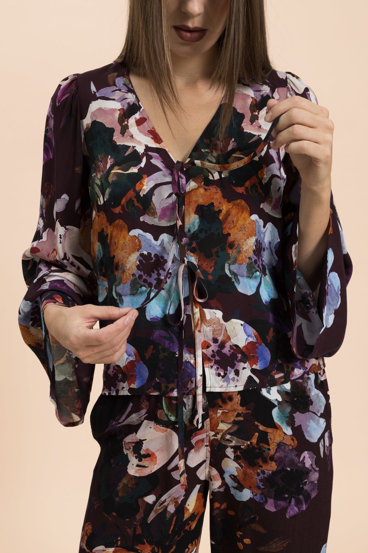 Flow Blouse, Maroon Anemone