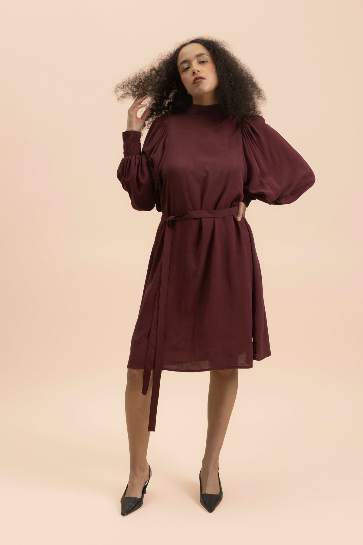Puff Dress, Merlot