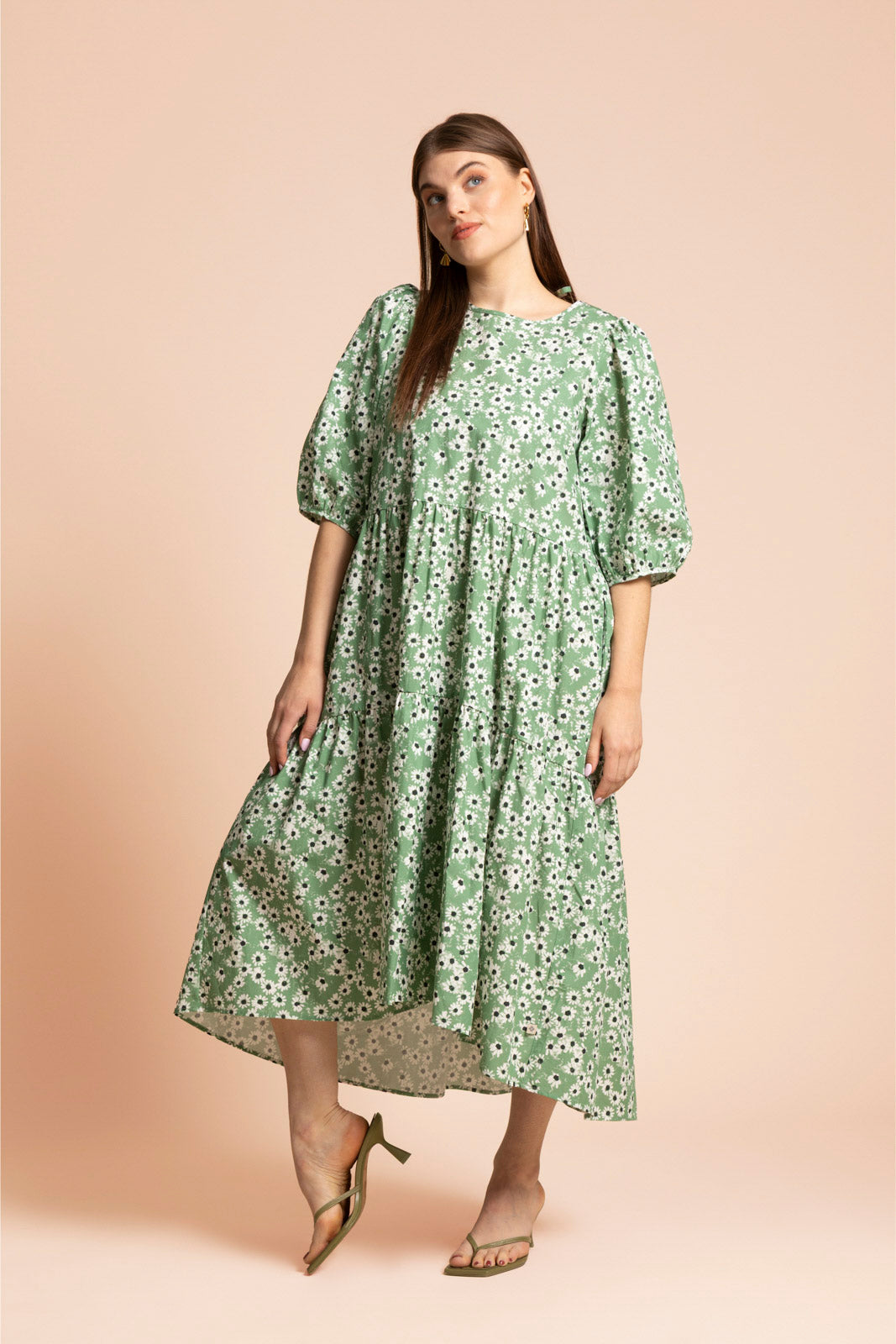 Tiered Midi Dress, Daisy Sage