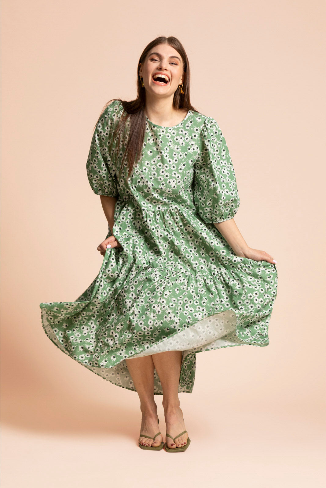 Tiered Midi Dress, Daisy Sage