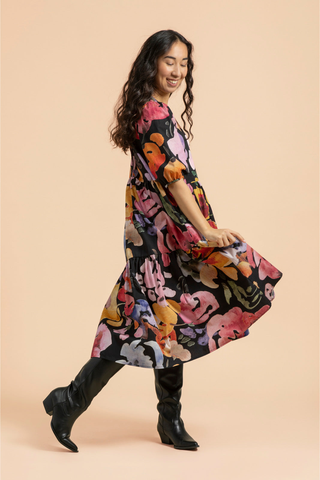 Tiered Midi Dress, Wild Lea