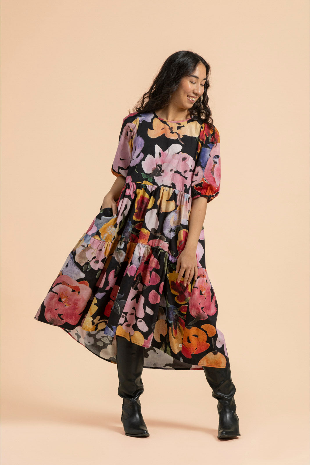 Tiered Midi Dress, Wild Lea