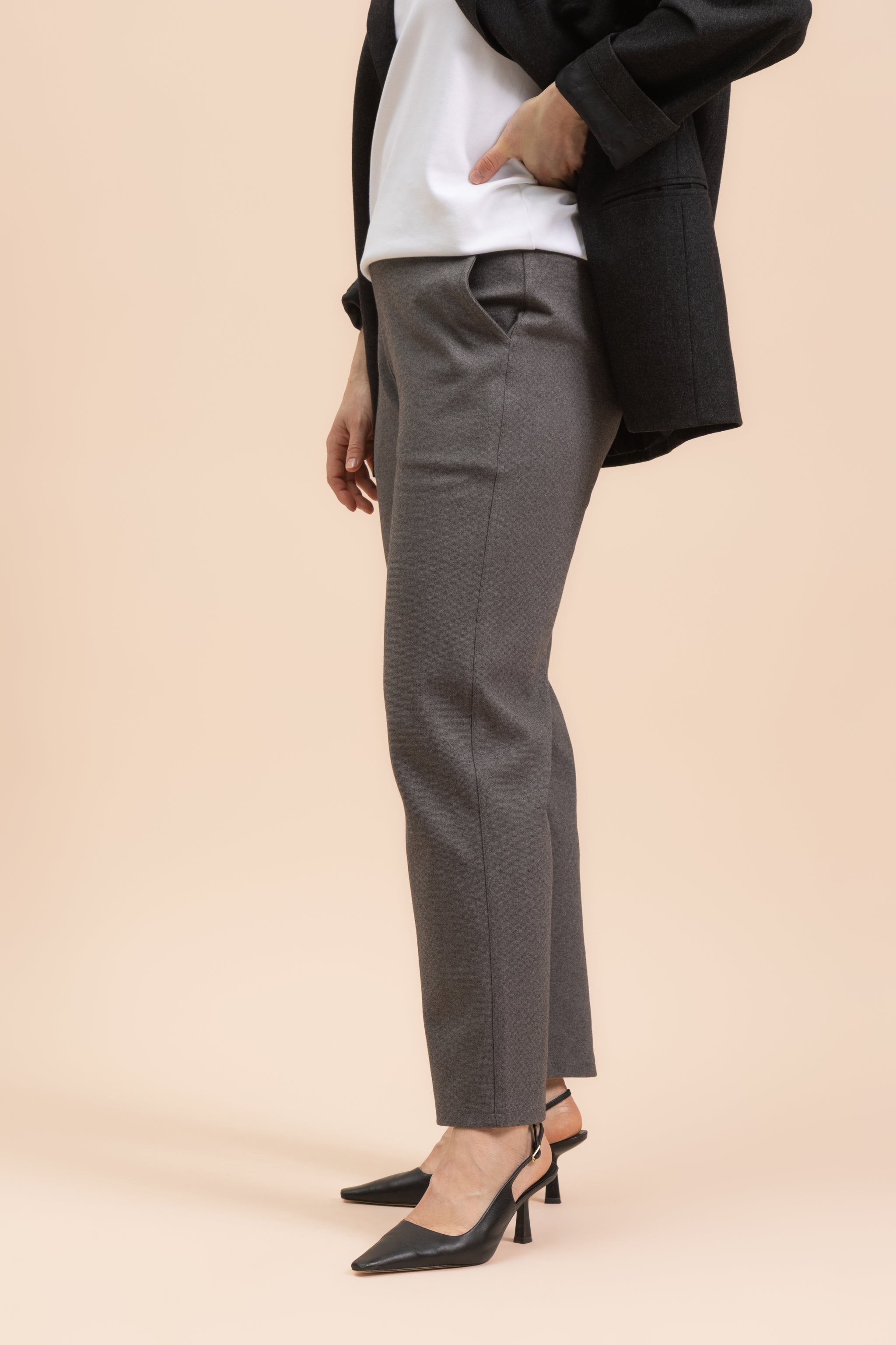Comfy Slacks, Grey Melange