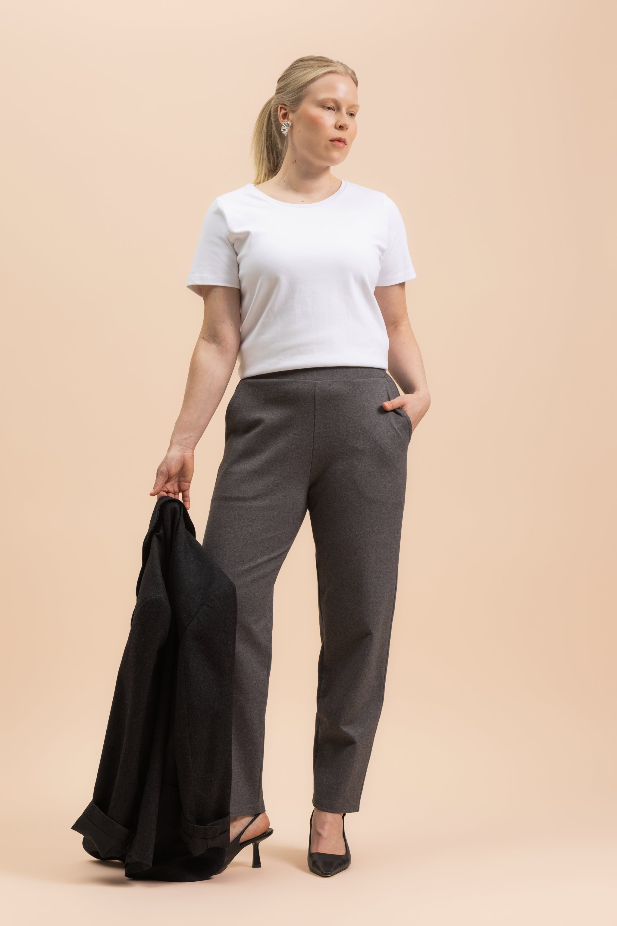 Comfy Slacks, Grey Melange