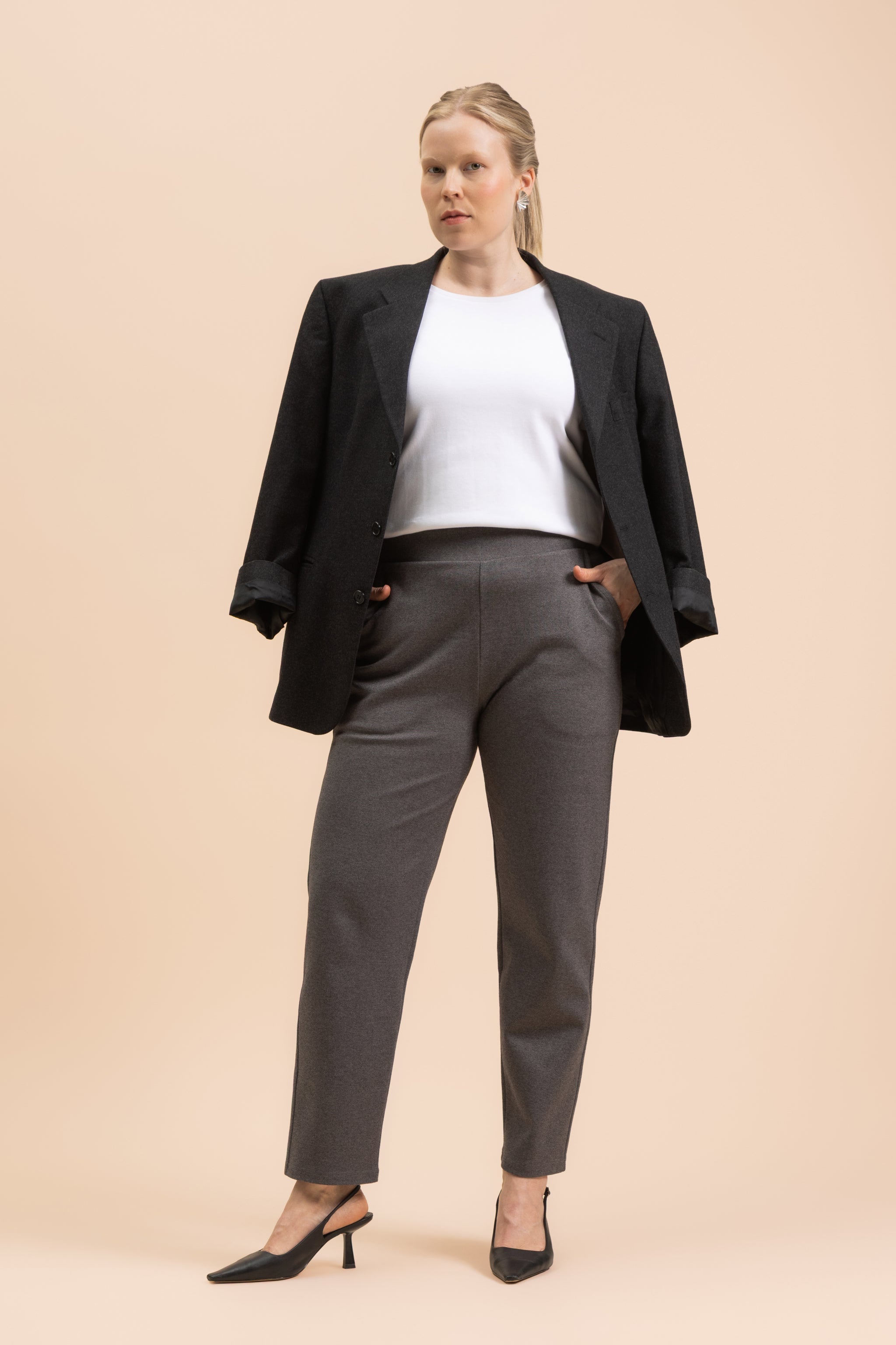 Comfy Slacks, Grey Melange