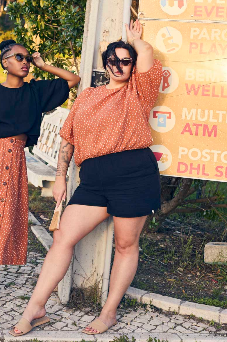 Cropped blouse, Vintage leaf