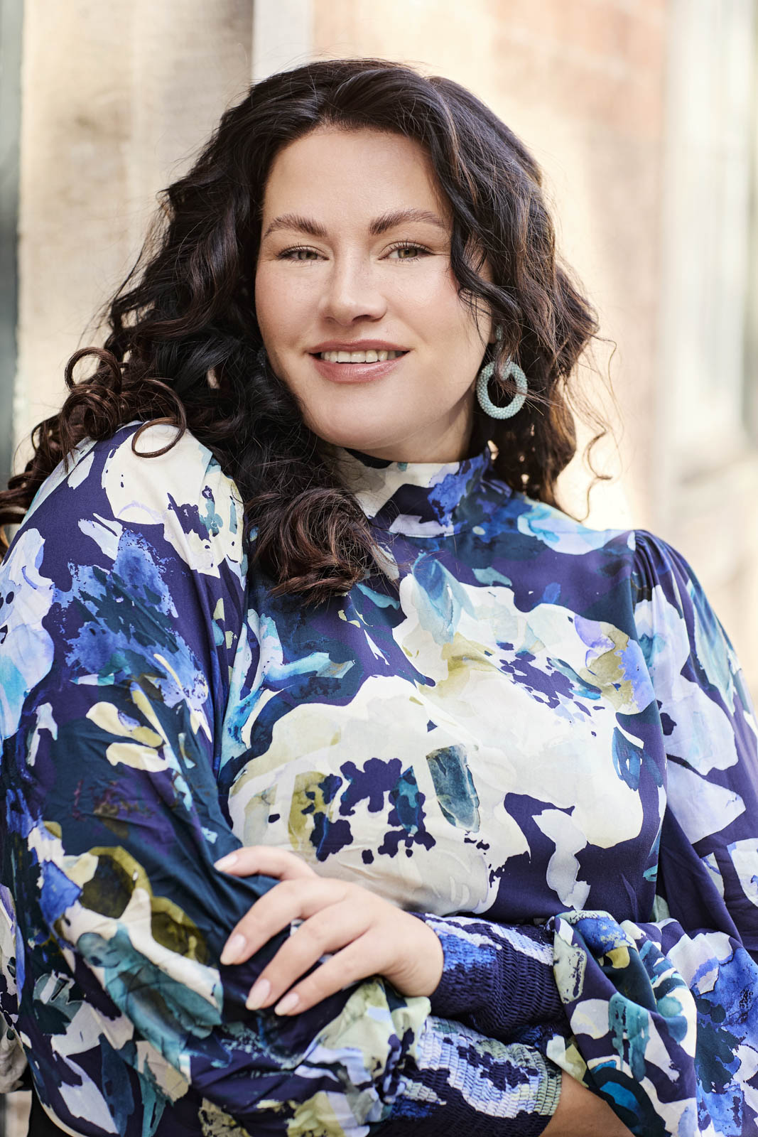 Puff Blouse, Blue Anemone