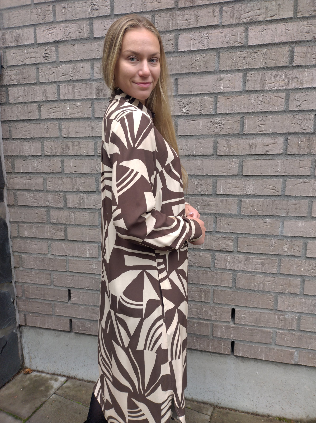LIA viscose dress, Mocca print