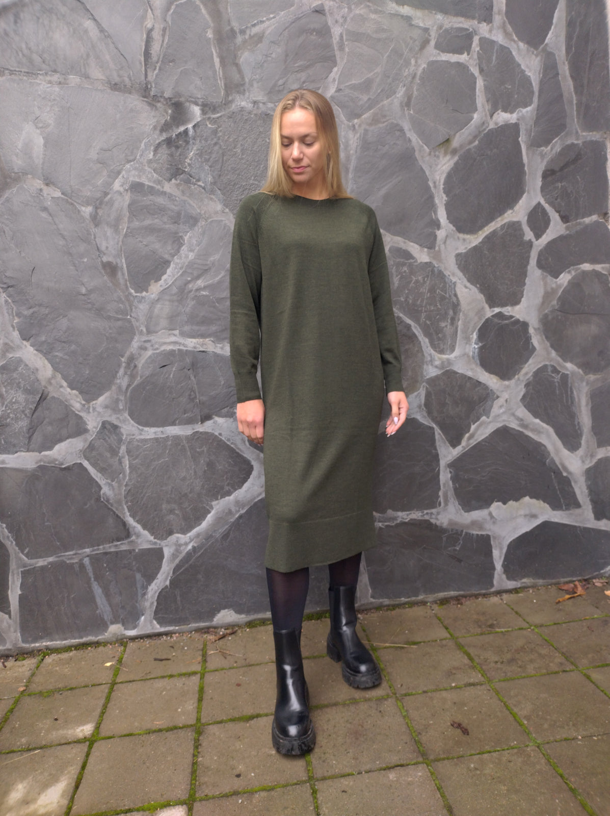LINNEA merinovillamekko, metsävihreä